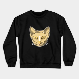 cute brown sand cat face cartoon Crewneck Sweatshirt